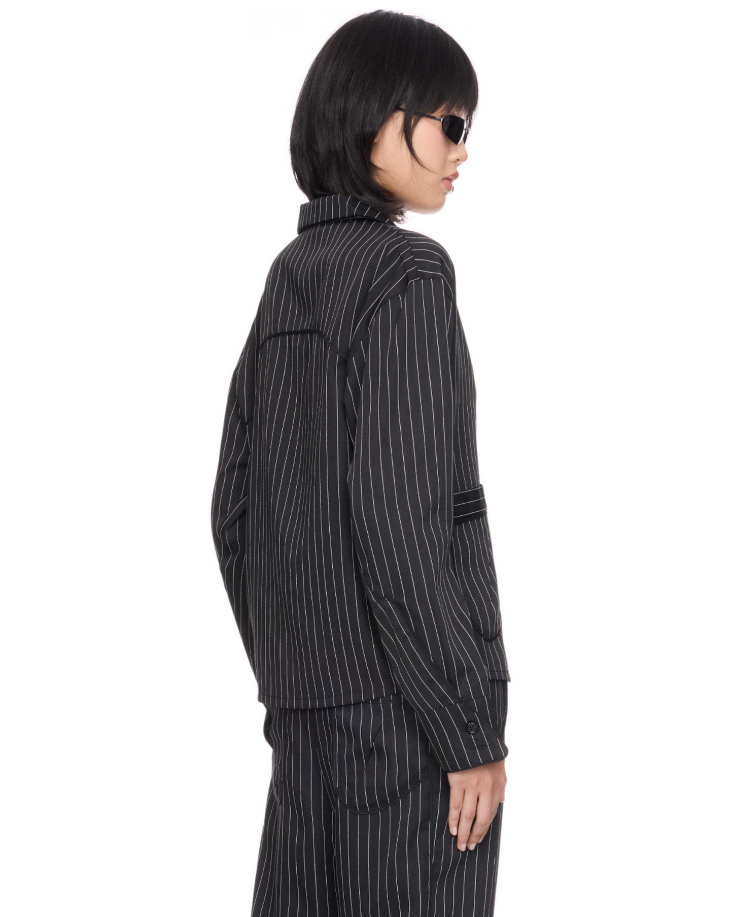 Black Stripes Boxy Pyjama Shirt