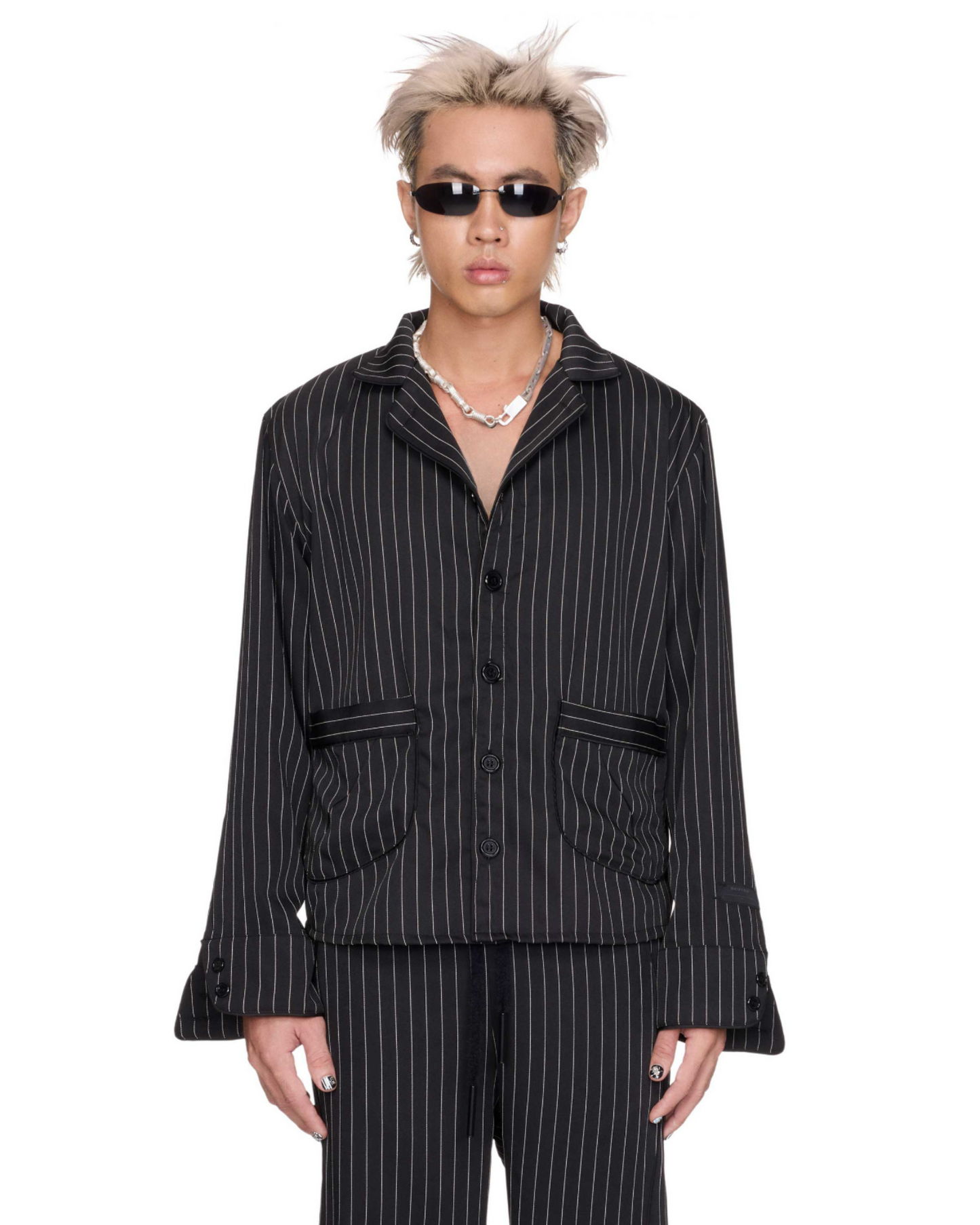 Black Stripes Boxy Pyjama Shirt