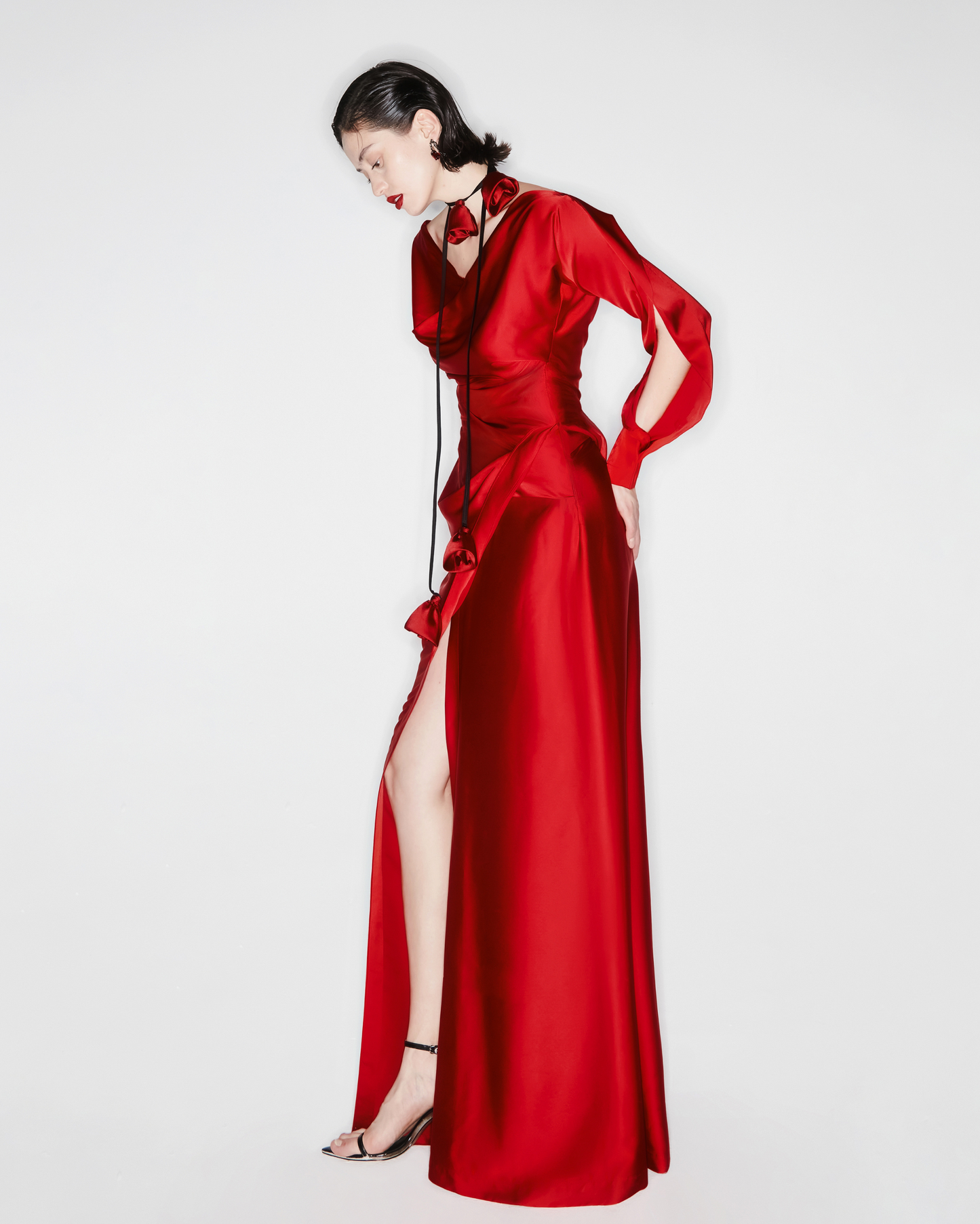 Scarlet Wrap Silk Midi Dress