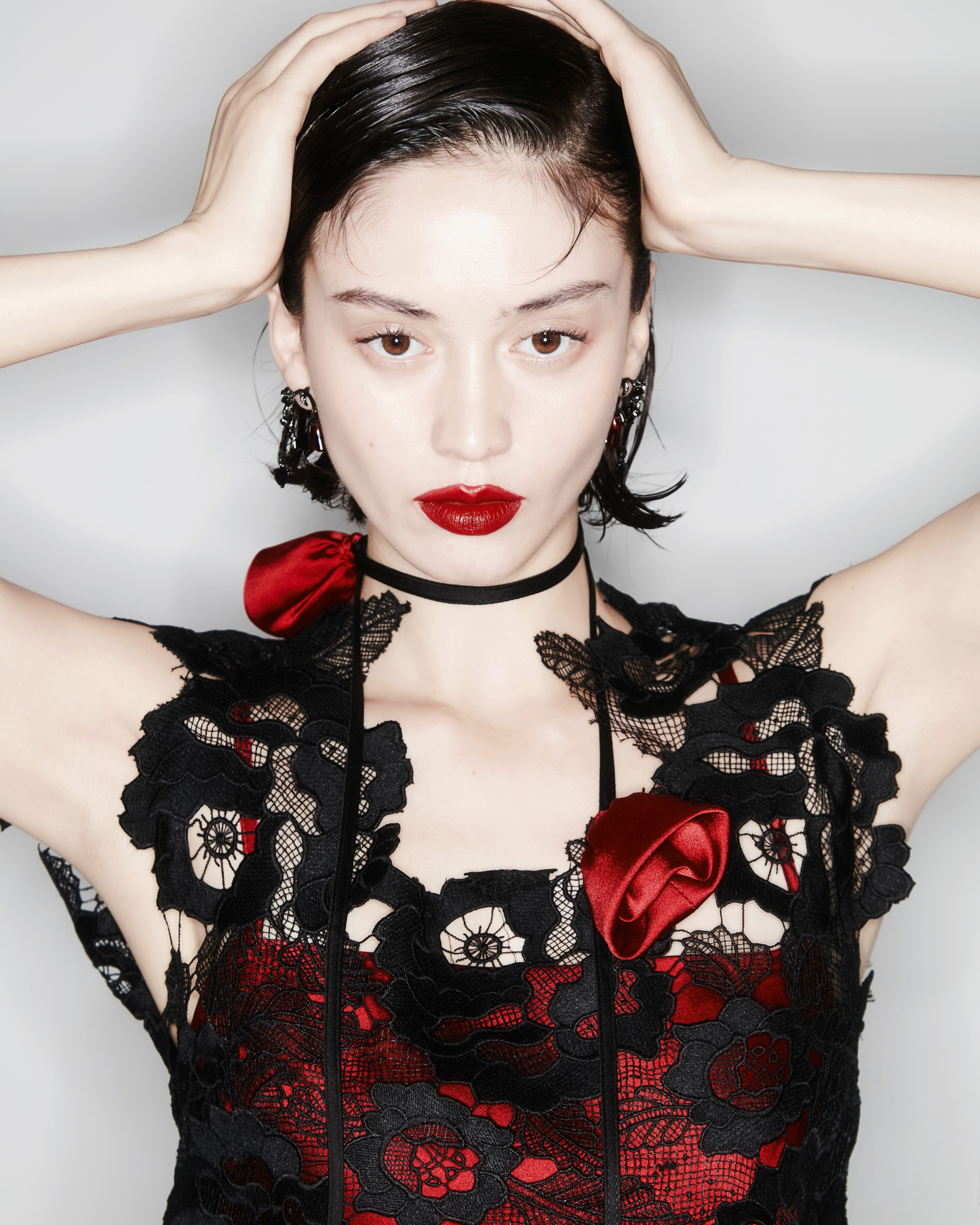 Black Forest Floral Lace Midi Dress